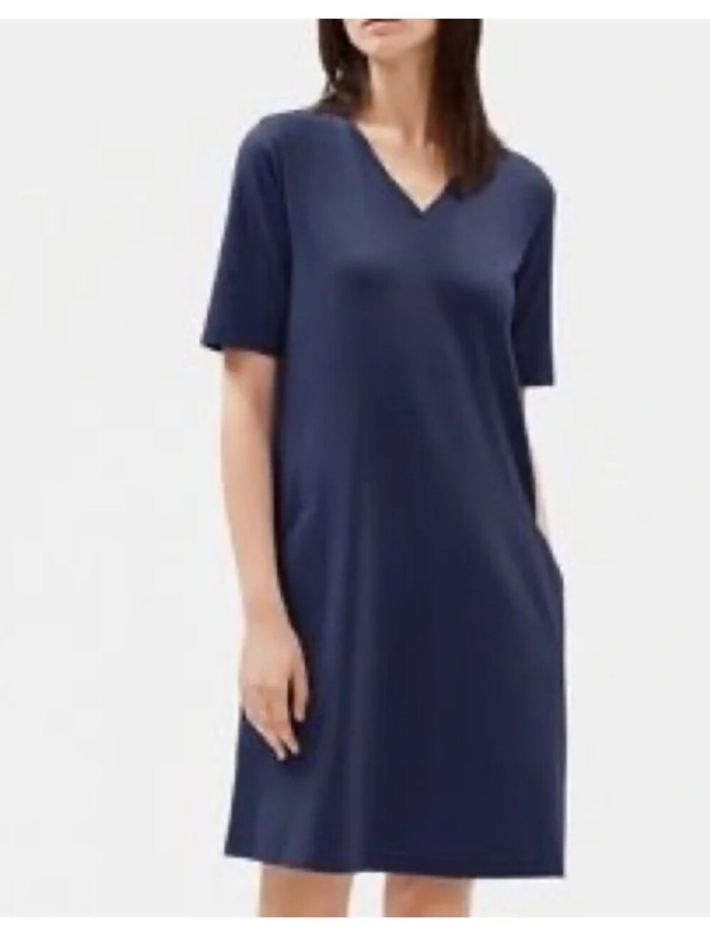Eileen Fisher Nwt Organic Cotton Stretch V-Neck Dress Size Small - Picture 1 of 11